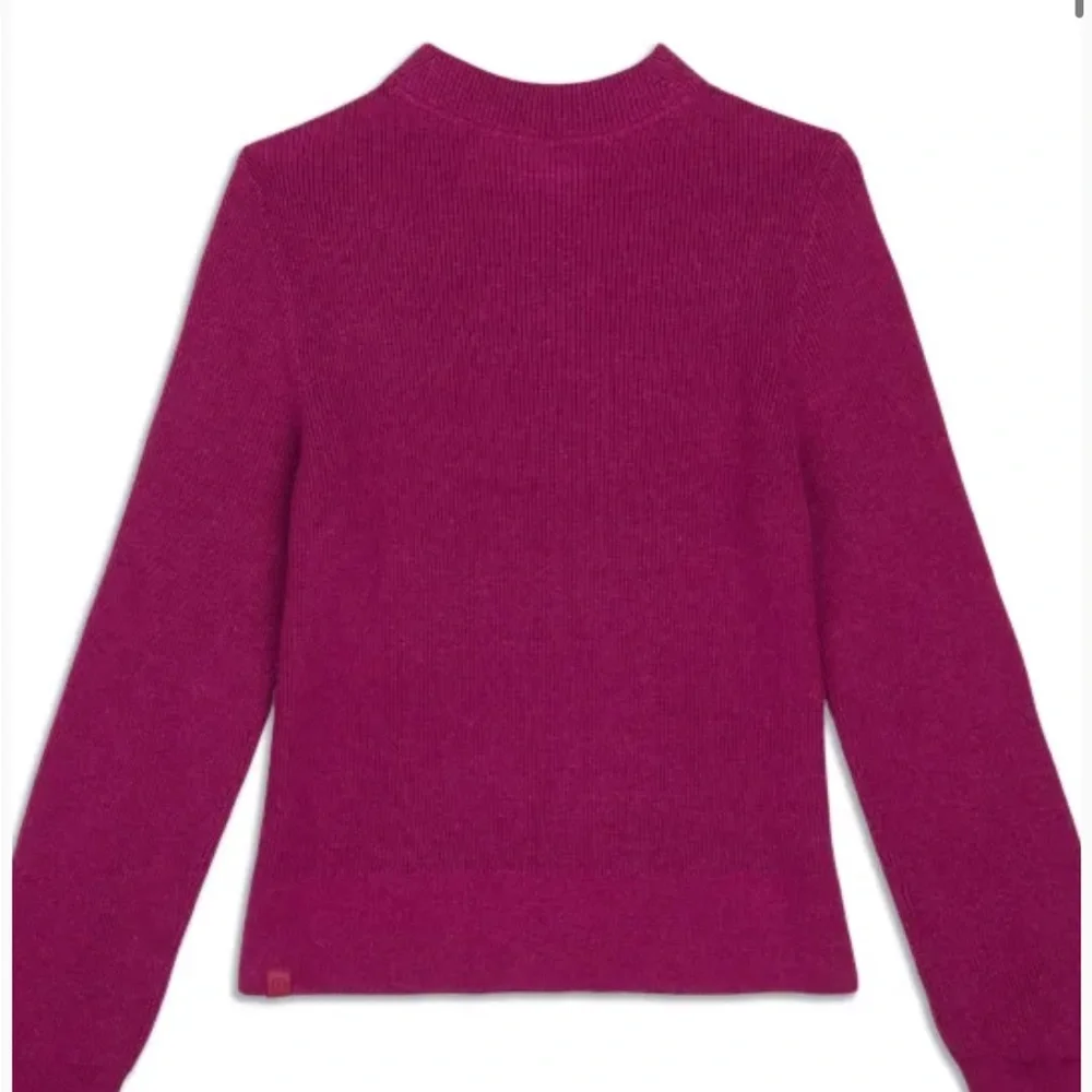 Lululemon Cotton-Blend Mock-Neck Sweater Heathered Wild Berry - Picture 5 of 6